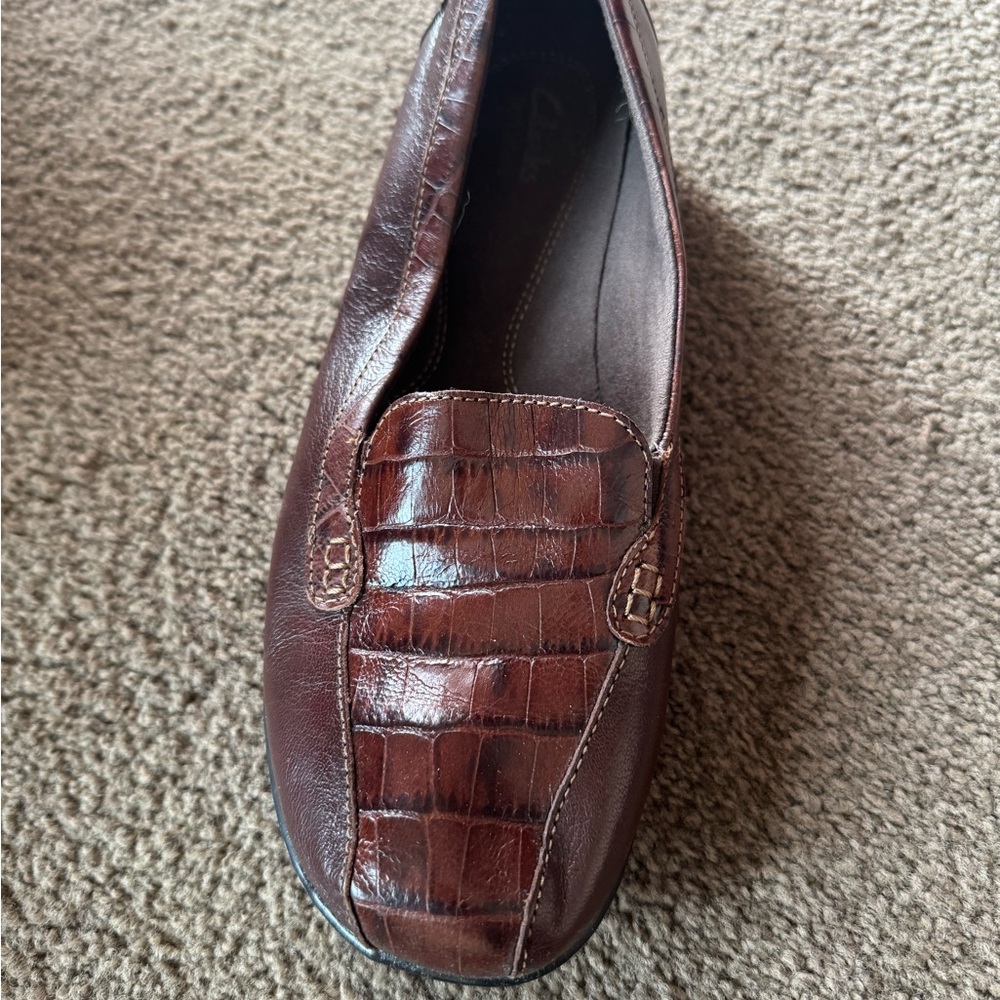 Clarks Brown Crocodile Pattern Loafers - image 2